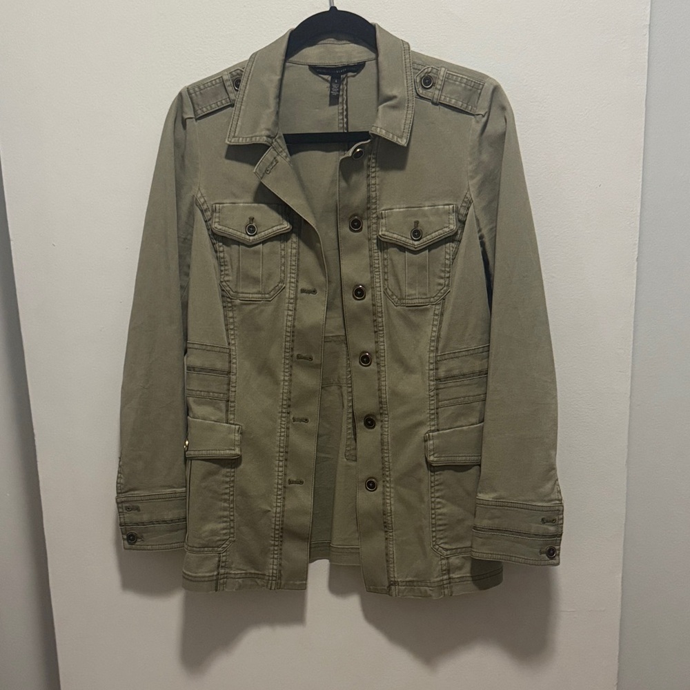 White House Black Market Olive Green Utility Jacket